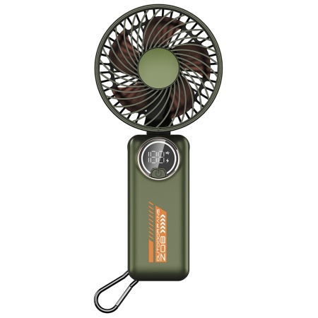 Ventilator Portabil cu Display LED Z8, 3 Viteze, USB-C 2A, 3600mAh, Compact si Usor, Verde
