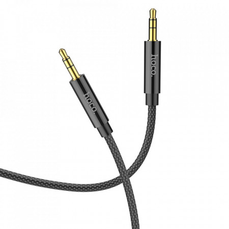 Cablu adaptor audio (UPA19), Jack 3.5mm to Jack 3.5mm, 1m, HOCO - Negru