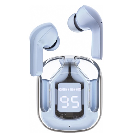 Casti Bluetooth Wireless, AceFast T6, Casti fara Fir, Bluetooth 5.0, TWS, USB-C, cu dock de incarcare, Rezistente la Praf IPX4, Albastru