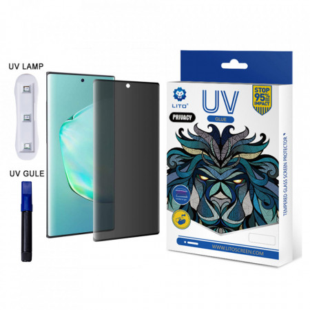 Folie de sticla Samsung Galaxy Note 10, UV Glue LITO - Privacy