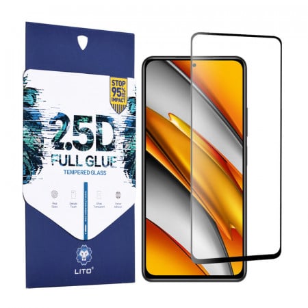 Folie de sticla Xiaomi Poco F3, 2.5D FullGlue LITO - Negru
