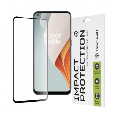Folie Oneplus Nord N100, ce acopera tot ecranul 111D, Techsuit - Negru