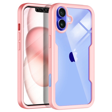 Husa + Folie pentru iPhone 16, SKYDDAR INNOVATION, [Pachet 360°] ColorVerse MagSafe, Roz, set cu sticker