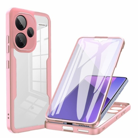Husa + Folie pentru Xiaomi Redmi Note 13 Pro+ 5G, SKYDDAR INNOVATION, [Pachet 360°] ColorVerse, set cu sticker, Roz