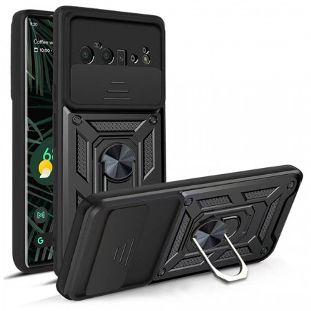 Husa Google Pixel 8 Pro cu inel magnetic, Techsuit CamShield - Negru