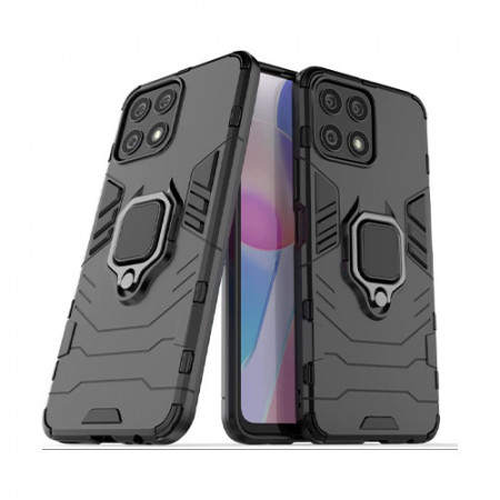 Husa Honor X8 cu inel, Techsuit Silicone Shield - Negru