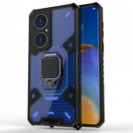Husa Huawei P50 Pro cu inel, Techsuit Honeycomb - Albastru
