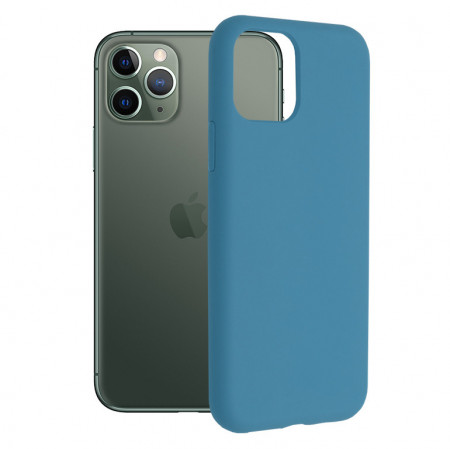 Husa iPhone 11 Pro din silicon moale, Techsuit Soft Edge - Denim Blue