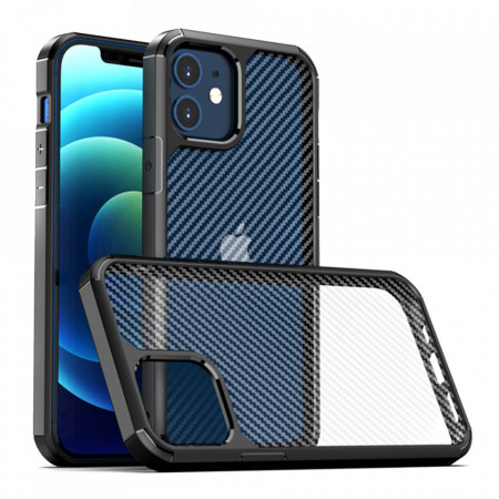 Husa iPhone 12 / 12 Pro, CarbonFuse, Techsuit - Negru