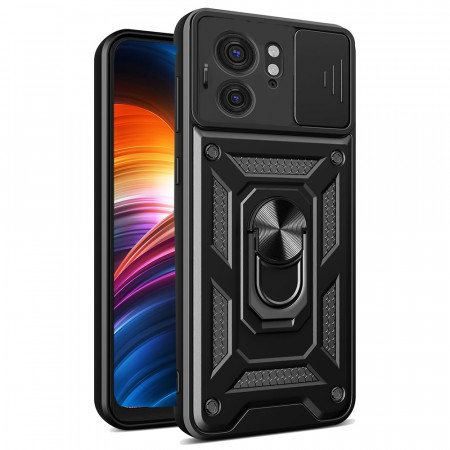 Husa Motorola Edge 40 cu inel magnetic, Techsuit CamShield - Negru