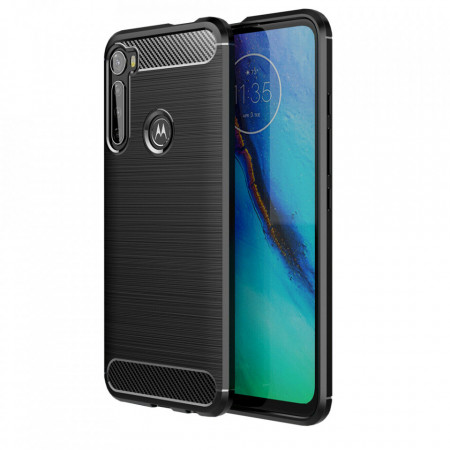 Husa Motorola One Fusion Plus, Carbon Silicone, Techsuit - Negru