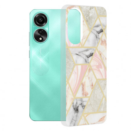 Husa Oppo A78 4G Marble Series, Techsuit - Pink Hex