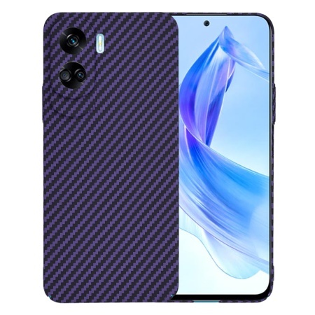 Husa pentru Honor 90 Lite, SKYDDAR INNOVATION, textura carbon, Carbonite FiberShell, set cu sticker, Mov,