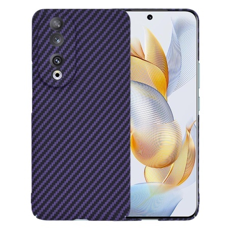 Husa pentru Honor 90, SKYDDAR INNOVATION, textura carbon, Carbonite FiberShell, set cu sticker, Mov,