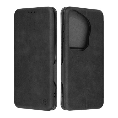 Husa pentru Huawei Pura 70 Ultra, SKYDDAR INNOVATION, Safe Wallet tip carte din Piele Ecologica, Suport Carduri, Inchidere Magnetica, Negru, set cu sticker