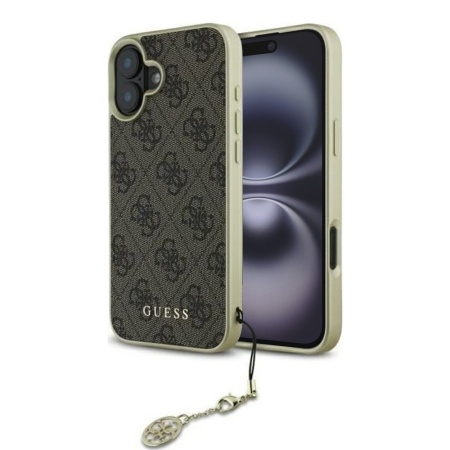 Husa pentru iPhone 16 Plus Hardcase 4G Charm, Guess - Maro
