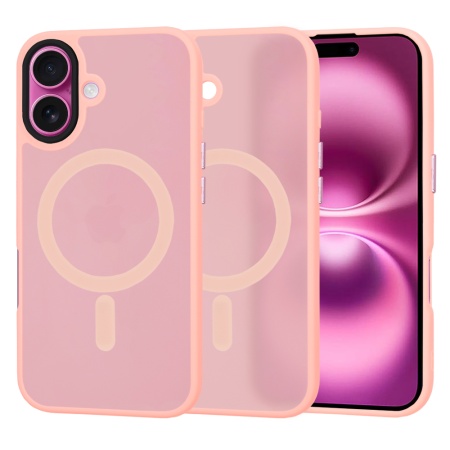Husa pentru iPhone 16 Plus, SKYDDAR INNOVATION, HaloFrost MagSafe, Antisoc, set cu sticker, Roz