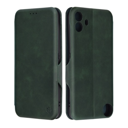 Husa pentru Nothing CMF Phone 1, SKYDDAR INNOVATION, Safe Wallet tip carte din Piele Ecologica, Suport Carduri, Inchidere Magnetica, Verde, set cu sticker