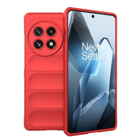 Husa pentru OnePlus 13, SKYDDAR INNOVATION, Magic Shield, din Silicon Mat, set cu sticker, Rosu