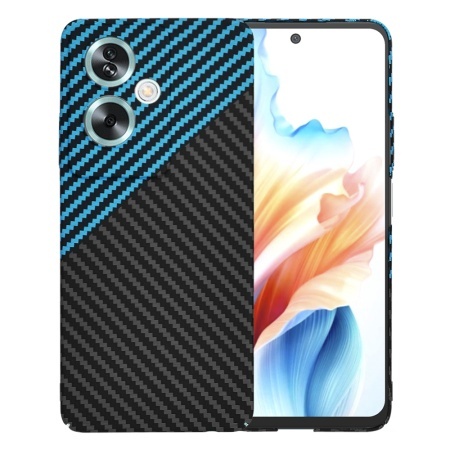 Husa pentru Oppo A79 5G / OnePlus Nord N30 SE, SKYDDAR INNOVATION, textura carbon, Carbonite FiberShell, set cu sticker, Bleu,