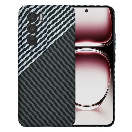 Husa pentru Oppo Reno12 Pro, SKYDDAR INNOVATION, textura carbon, Carbonite FiberShell, set cu sticker, Gri,