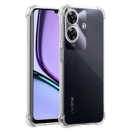 Husa pentru Realme Note 60 , SKYDDAR INNOVATION, Shockproof Clear din Silicon Slim, Transparenta, set cu sticker