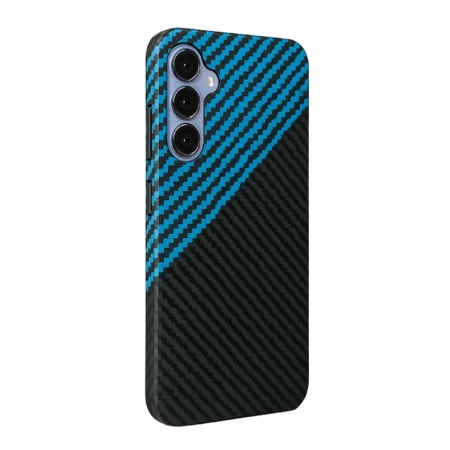 Husa pentru Samsung Galaxy A15 4G / Galaxy A15 5G, SKYDDAR INNOVATION, Carbonite FiberShell, Bleu, set cu sticker