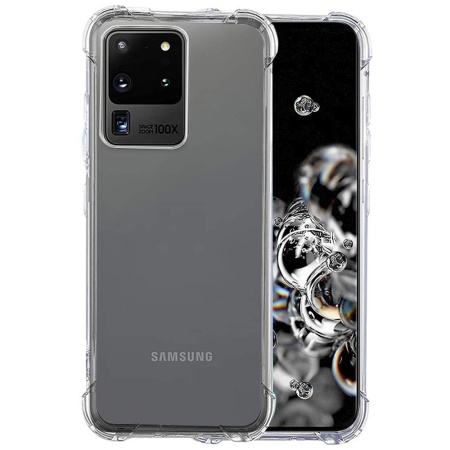 Husa pentru Samsung Galaxy S20 Ultra 5G / Galaxy S20 Ultra , SKYDDAR INNOVATION, Shockproof Clear din Silicon Slim, Transparenta, set cu sticker