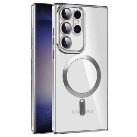 Husa pentru Samsung Galaxy S22 Ultra 5G cu Magsafe integrat, SKYDDAR Luxury Shield - Argintiu