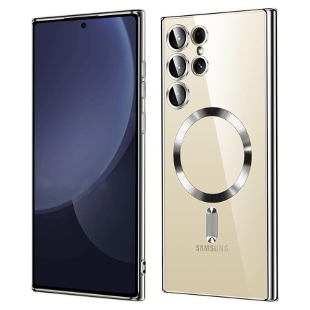 Husa pentru Samsung Galaxy S25 Ultra cu Magsafe integrat, SKYDDAR Luxury Shield - Argintiu