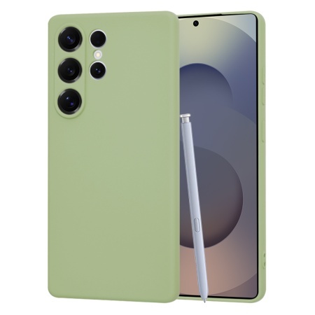 Husa pentru Samsung Galaxy S25 Ultra, SKYDDAR INNOVATION, din Silicon Catifelat, SoftElegance, set cu sticker, Verde