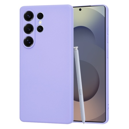 Husa pentru Samsung Galaxy S25 Ultra, SKYDDAR INNOVATION, din Silicon Catifelat, SoftElegance, set cu sticker, Violet