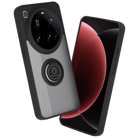 Husa pentru Xiaomi 15 Ultra, SKYDDAR INNOVATION, Glinth+ cu Inel Rotativ 360°, Compatibilitate Magnetica, Negru, set cu sticker
