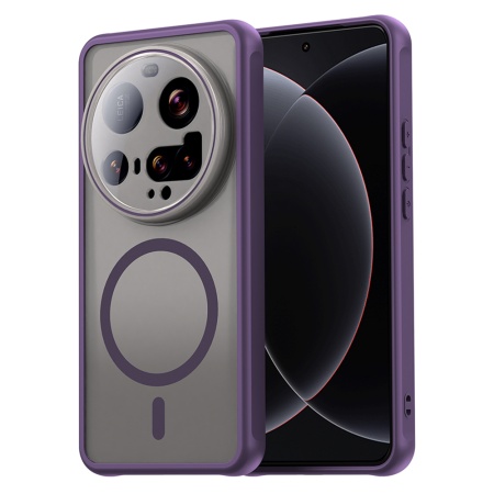 Husa pentru Xiaomi 15 Ultra, SKYDDAR INNOVATION, HaloFrost MagSafe II, Antisoc, set cu sticker, Mov