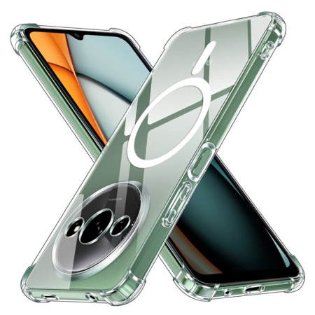 Husa pentru Xiaomi Redmi A3 / Redmi A3x, SKYDDAR INNOVATION, Shockproof MagSafe, Transparenta, set cu sticker