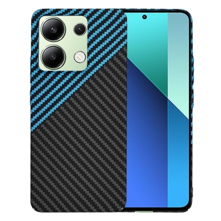 Husa pentru Xiaomi Redmi Note 13 4G, SKYDDAR INNOVATION, textura carbon, Carbonite FiberShell, set cu sticker, Bleu,