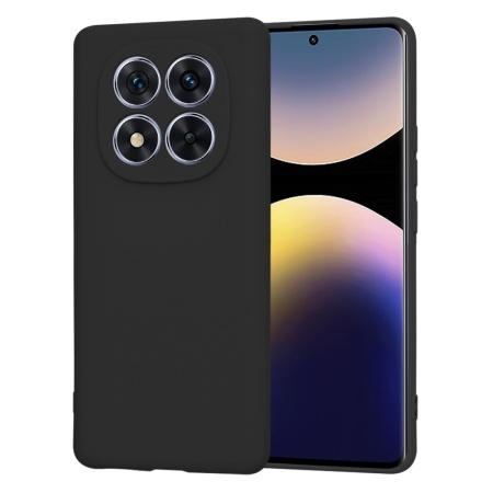 Husa pentru Xiaomi Redmi Note 14 Pro 5G / Poco X7, SKYDDAR INNOVATION, din Silicon Catifelat, SoftElegance, set cu sticker, Negru