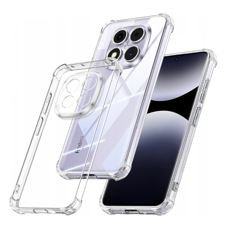 Husa pentru Xiaomi Redmi Note 14 Pro 5G / Poco X7 , SKYDDAR INNOVATION, Shockproof Clear din Silicon Slim, Transparenta, set cu sticker