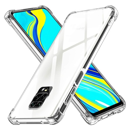 Husa pentru Xiaomi Redmi Note 9 Pro / Redmi Note 9S / Redmi Note 9 Pro Max , SKYDDAR INNOVATION, Shockproof Clear din Silicon Slim, Transparenta, set cu sticker
