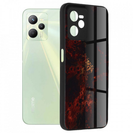 Husa Realme C35 / Narzo 50A Prime cu sticla securizata, Techsuit Glaze - Red Nebula