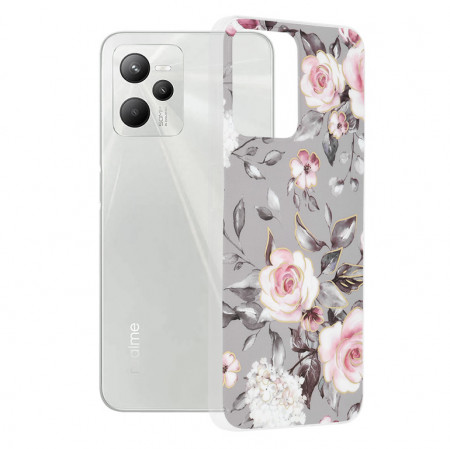 Husa Realme C35 / Narzo 50A Prime Marble Series, Techsuit - Bloom of Ruth Gray