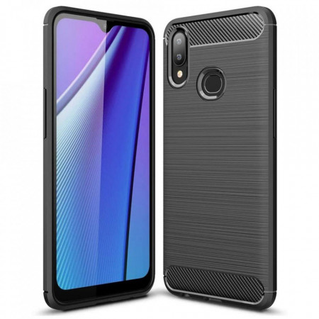 Husa Samsung Galaxy A10s / M01s, Carbon Silicone, Techsuit - Negru