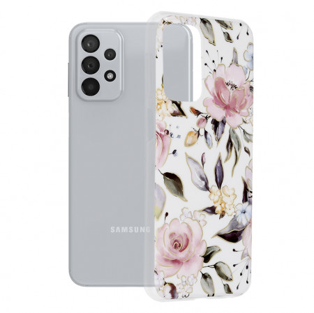 Husa Samsung Galaxy A23 4G / A23 5G Marble Series, Techsuit - Chloe White