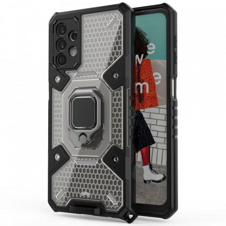 Husa Samsung Galaxy A32 5G cu inel, Techsuit Honeycomb - Negru