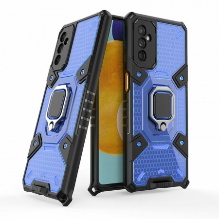 Husa Samsung Galaxy M52 5G cu inel, Techsuit Honeycomb - Albastru