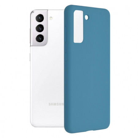 Husa Samsung Galaxy S21 din silicon moale, Techsuit Soft Edge - Denim Blue