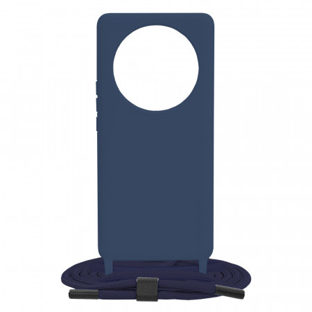 Husa silicon Honor Magic5 Lite cu snur, Techsuit Crossbody Lanyard - Albastru