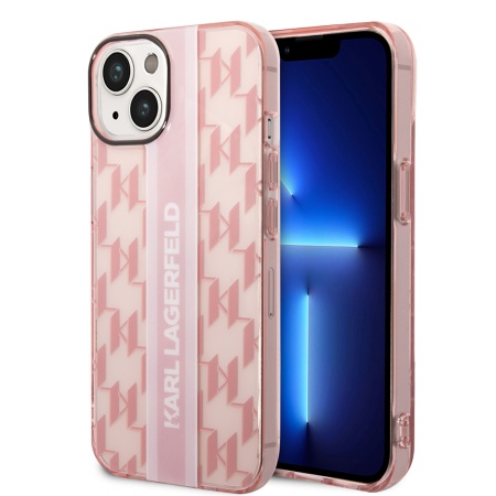 Huse pentru iPhone 14 Plus, Karl Lagerfeld, Hardcase Monogram, Roz