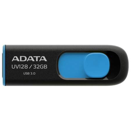 Stick USB ADATA AUV128-RBE, 32G, USB 3.0, Transfer Rapid, Albastru/Negru