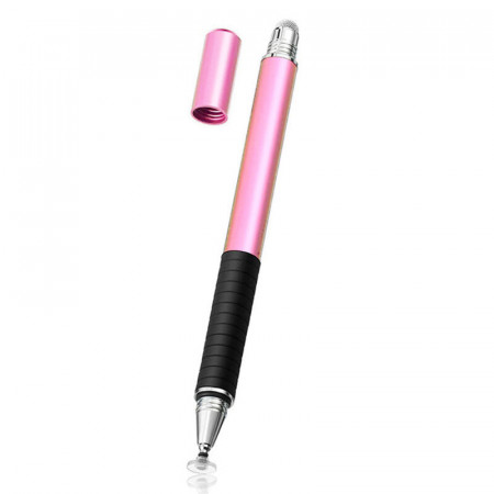 Stylus Pen pentru Android, iOS, Microsoft, aluminiu, Techsuit JC02 - Roz deschis